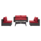 Convene 5 Piece Set Outdoor Patio with Fire Pit by Modway
