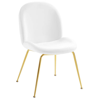 Scoop Gold Stainless Steel Leg Performance Velvet Dining Chair by Modway