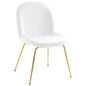Scoop Gold Stainless Steel Leg Performance Velvet Dining Chair by Modway