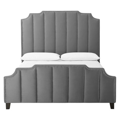 Lucille Performance Velvet Queen Platform Bed by Modway