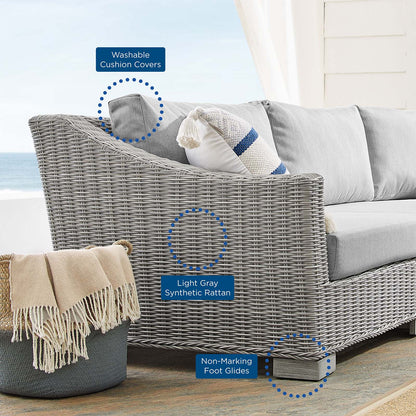 Conway 4-Piece Sunbrella¨ Outdoor Patio Wicker Rattan Furniture Set by Modway