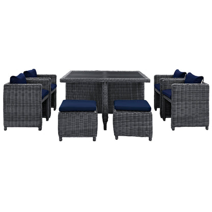 Summon 9 Piece Outdoor Patio Sunbrella¨ Dining Set by Modway