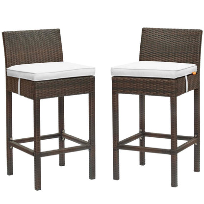 Conduit Outdoor Patio Wicker Rattan Bar Stool Set of 2 by Modway