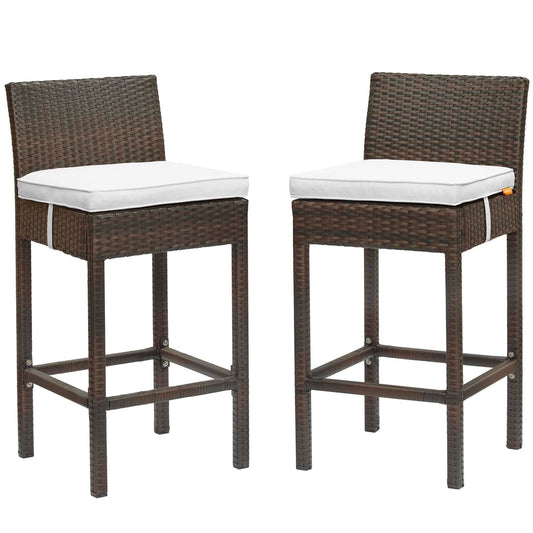 Conduit Outdoor Patio Wicker Rattan Bar Stool Set of 2 by Modway