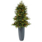 5' Yukon Mountain Fir Artificial Christmas Tree w/ 100 Clear Lights, Pine Cones
