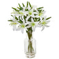 Lilly Artificial Arrangement in Glass Vase