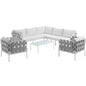 Harmony 8 Piece Outdoor Patio Aluminum Sectional Sofa Set by Modway