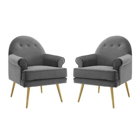 Revive Performance Velvet Armchair Set of 2 by Modway