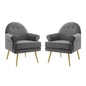 Revive Performance Velvet Armchair Set of 2 by Modway