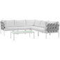 Harmony 6 Piece Outdoor Patio Aluminum Sectional Sofa Set by Modway