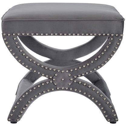 Expound Upholstered Nailhead Trim Performance Velvet Ottoman by Modway