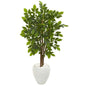 56"  River Birch Artificial Tree in White Planter