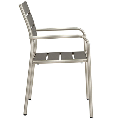 Shore Outdoor Patio Aluminum Dining Rounded Armchair by Modway