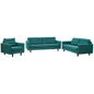 Empress Sofa, Loveseat and Armchair Set of 3 by Modway