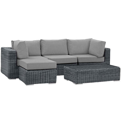 Summon 5 Piece Outdoor Patio Sunbrella¨ Sectional Set by Modway