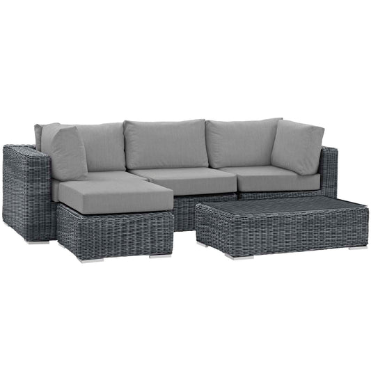 Summon 5 Piece Outdoor Patio Sunbrella¨ Sectional Set by Modway