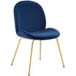 Scoop Gold Stainless Steel Leg Performance Velvet Dining Chair by Modway