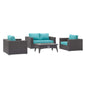 Convene 4 Piece Set Outdoor Patio with Fire Pit by Modway