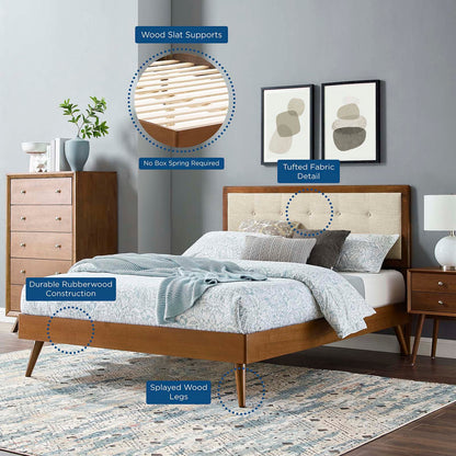 Willow Wood Full Platform Bed With Splayed Legs by Modway
