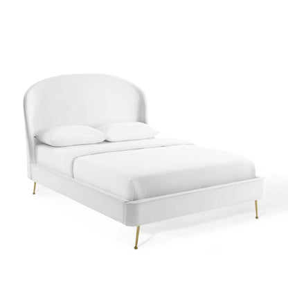 Mira Upholstered Performance Velvet Queen Platform Bed by Modway