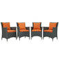 Sojourn 4 Piece Outdoor Patio Sunbrella¨ Dining Set by Modway
