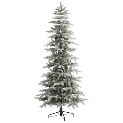 7.5' Slim Flocked Nova Scotia Spruce Artificial Christmas Tree