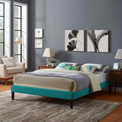 Tessie Fabric Full Bed Frame with Squared Tapered Legs by Modway