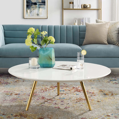 Lippa 40" Round Wood Coffee Table with Tripod Base by Modway