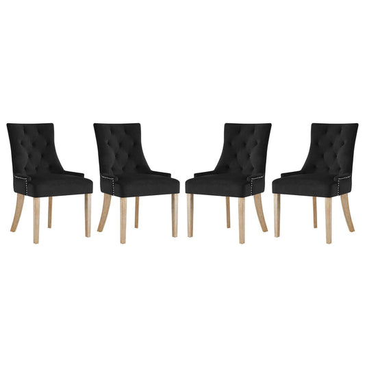 Pose Performance Velvet Dining Chair Set of 4 by Modway