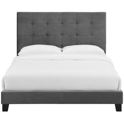 Melanie Tufted Button Upholstered Performance Velvet Queen Platform Bed by Modway