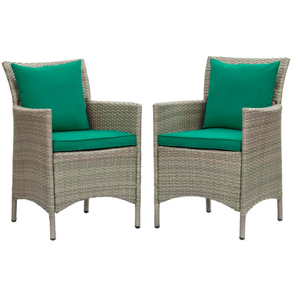 Conduit Outdoor Patio Wicker Rattan Dining Armchair Set of 2 by Modway