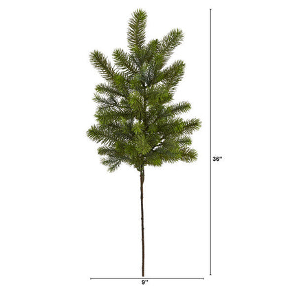 36" Pine Artificial Hanging Flower (Set of 4)