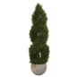 4' Double Pond Cypress Spiral Artificial Tree in Sand Colored Planter