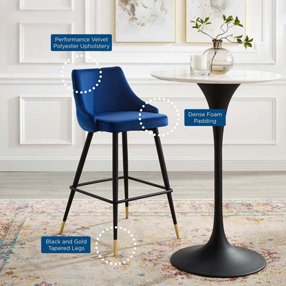 Adorn Performance Velvet Bar Stool by Modway