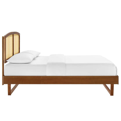 Sierra Cane and Wood Full Platform Bed With Angular Legs by Modway
