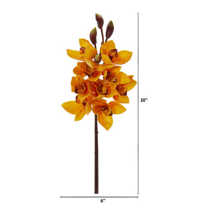 20" Cymbidium Orchid Artificial Flower (Set of 4)