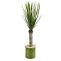 3' Yucca Artificial Tree in Green Tin Planter