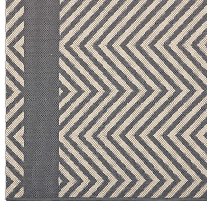 Optica Chevron With End Borders Indoor and Outdoor 5x8 Area Rug by Modway