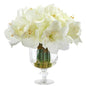 Amaryllis Bouquet Artificial Arrangement in Royal Vase