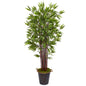 74"  Bamboo Artificial Tree in Metal Planter