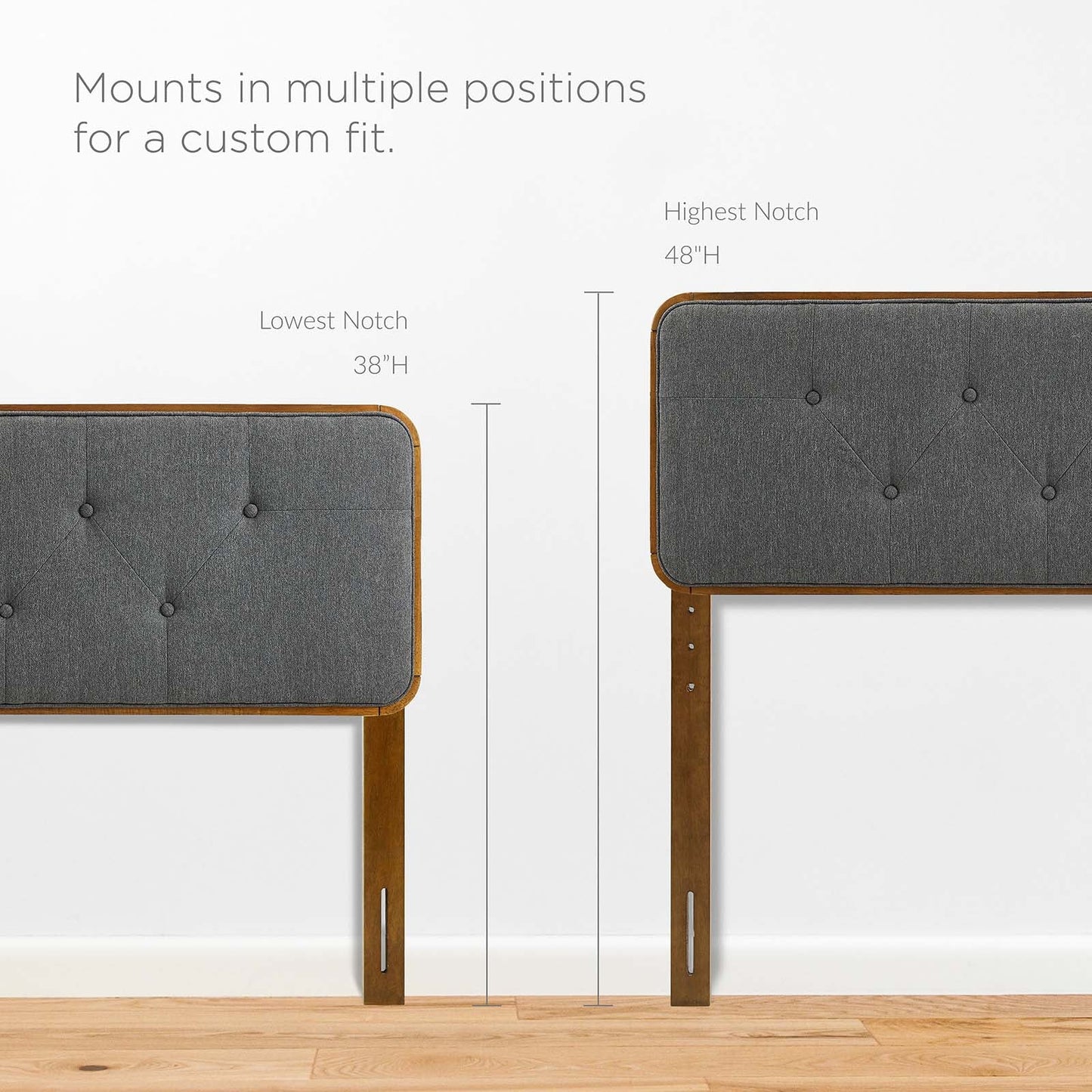 Collins Tufted Fabric and Wood King Headboard by Modway