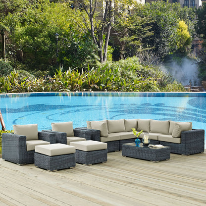 Summon 10 Piece Outdoor Patio Sunbrella¨ Sectional Set by Modway