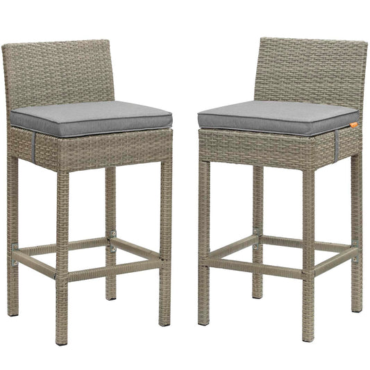 Conduit Outdoor Patio Wicker Rattan Bar Stool Set of 2 by Modway