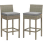 Conduit Outdoor Patio Wicker Rattan Bar Stool Set of 2 by Modway