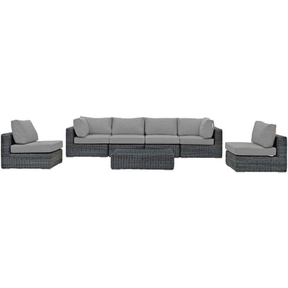 Summon 7 Piece Outdoor Patio Sunbrella¨ Sectional Set by Modway