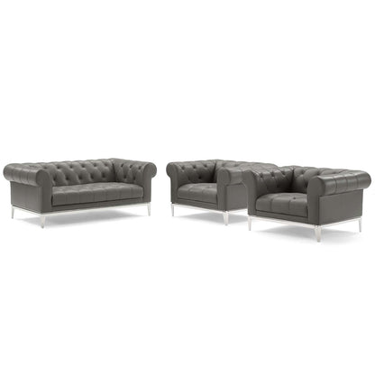 Idyll 3 Piece Tufted Upholstered Leather Set by Modway