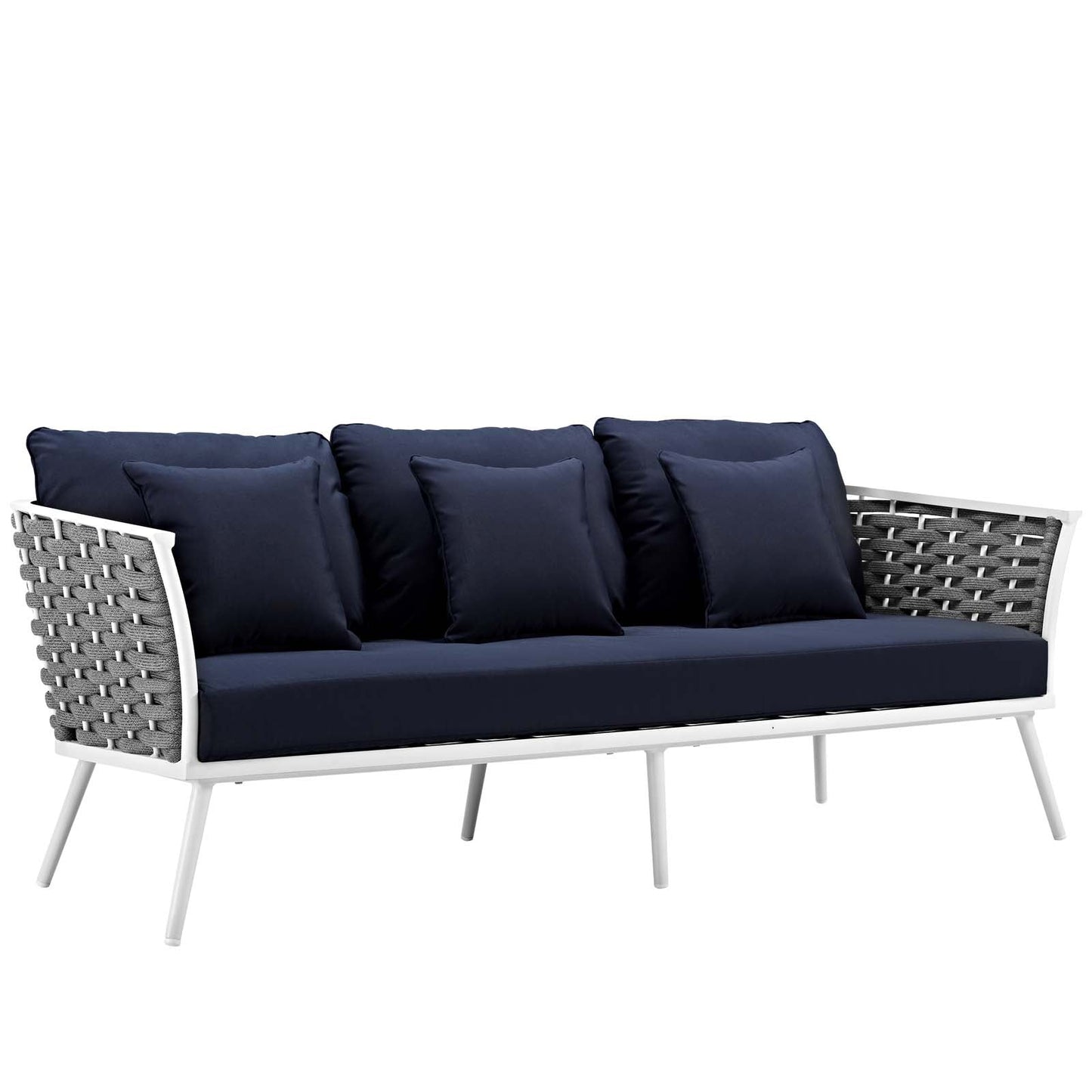 Stance 5 Piece Outdoor Patio Aluminum Sectional Sofa Set by Modway