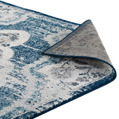 Entourage Malia Distressed Vintage Floral Vintage Medallion 5x8 Area Rug by Modway