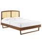 Sierra Cane and Wood Full Platform Bed With Angular Legs by Modway