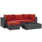 Sojourn 5 Piece Outdoor Patio Sunbrella¨ Sectional Set by Modway